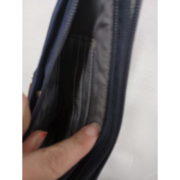 TUMI Voyageur Double Zip Wristlet Travel Purse Wallet Nylon Navy Blue 4.5"x8" - Picture 7 of 8